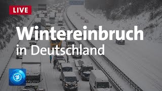 Wintereinbruch in Deutschland  Verkehrschaos Bahnprobleme und keine Entwarnung [upl. by Nosa]