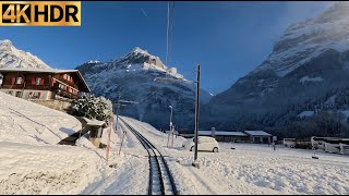 Cab Ride  Kleine Scheidegg to Grindelwald Switzerland  Train Driver View  4K HDR Video [upl. by Emilie861]