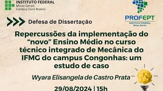 Banca de defesa de dissertação  Wyara Elisangela de Castro Prata [upl. by Soule870]