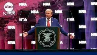 Trump addresses NRA promising roll back of guncontrol policies [upl. by Nomzzaj]