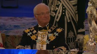 King Carl XVI Gustaf of Sweden  50 years on the throne  Banquet at Stockholm Castle [upl. by Myron160]