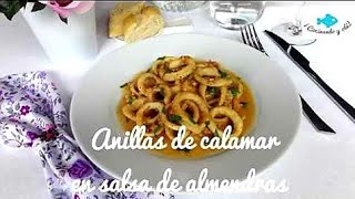 Anillas de CALAMAR en salsa de ALMENDRAS Muy fácil y sabrosas ¡Cocinando y olé [upl. by Akili]