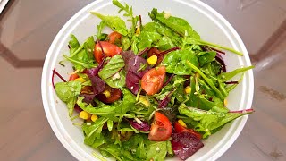 Easy Mixed Leaf Salad with Cherry Tomatoes  Mixed Green Salad with Simple dressing [upl. by Ellerred]