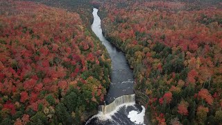 AI video❤ A virtual tour of Michigans upper peninsula waterfalls fyp ai youtube video youtuber [upl. by Einahets]