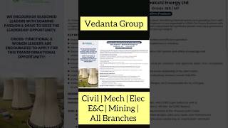 Vedanta Group Hirings Trainees  Vedanta Jobs  Vedanta Recruitment  Vedanta Hirings  Vedanta Jobs [upl. by Saihttam]