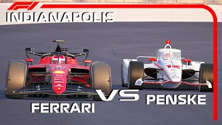 F1 2022 Ferrari VS INDYCAR Team Penske  INDIANAPOLIS OVAL CIRCUIT [upl. by Legim280]