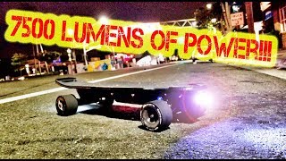 11 DIY SUPER BRIGHT 7500 Lumens LED Electric Skateboard Light Meepo V2P 30 Inch Boosted Mini [upl. by Natalie]