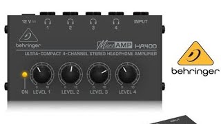 Behringer MicroAmp HA400 UltraCompact 4 Channel Stereo Headphone Amplifier 1 in 4 out [upl. by Kerianne126]