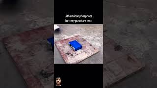 🔥Lithium Battery Puncture Test 😔 shortviral experiment electrical automobile skmthecnical [upl. by Ahseiyn]