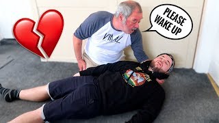 I PASSED OUT PRANK ON MY DAD bad idea [upl. by Nonnaer]