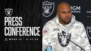 Coach Pierce Presser  112724  Raiders  NFL [upl. by Oigres]