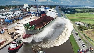 Ship Launch  10 Awesome Waves FAILS and CLOSE CALLS [upl. by Publia]