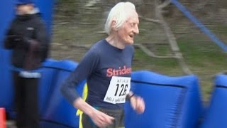 85yearold marathon runner sets world record [upl. by Frodeen419]