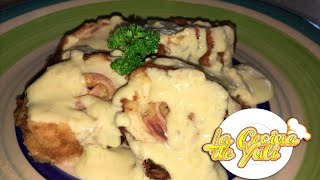 Receta Cordón blue de pollo en salsa bechamel al Estilo Dominicano 🇩🇴 [upl. by Volotta]