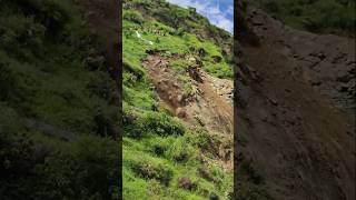 A landslide of rocks falling in a hill village dolakhashorts rock village [upl. by Thorn]