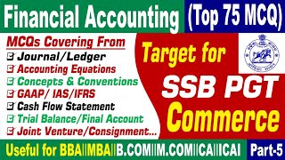 Financial AccountingTop 75 MCQs SSBPGT Commerce MCQ SeriesPart5 [upl. by Auqinot]