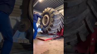 Demounting big tires on machine [upl. by Ehcrop]