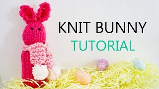 Knit Bunny Decoration  StepbyStep Instructions  Knitting House Square [upl. by Ornie]