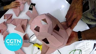 Folding paper pig masks for the Lunar New Year time lapse [upl. by Gnuhp114]