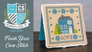 Finish a Cross Stitch into a Flatfold 🙌 Cross Stitch for Beginners 🎒 CROSS STITCH UNIVERSITY [upl. by Ahsatan82]