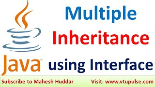 Multiple Inheritance in Java using Interfaces Types of Inheritance in Java by Mahesh Huddar [upl. by Marris]