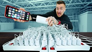 QUE SE PASSETIL SI VOUS BRANCHEZ 100 CHARGEURS SUR UN IPHONE EN MÊME TEMPS [upl. by Mayce986]