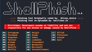 Shellphish KALILINUX 🔥💻 A Tool For EthicalHackers For testing Educational [upl. by Chrystel49]