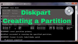 Diskpart Creating a partition [upl. by Harraf741]