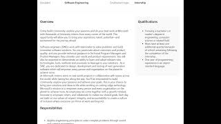 Microsoft is hiring for Software Engineer Intern  Multiple Locations [upl. by Lorelei]