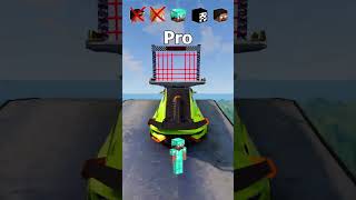 NOOB vs Girl vs PRO vs HACKER vs HEROBRINE Car LAZER Jump Challenge 😂 🚗 shorts beamngdrive [upl. by Halludba]