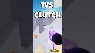 Roblox Rivals 1V5 Clutch VS Schlep roblox gaming [upl. by Lekkim323]