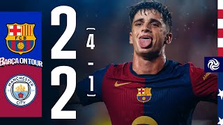 HIGHLIGHTS  FC BARCELONA 2 4  1 2 MANCHESTER CITY  USA TOUR 2024 [upl. by Paine58]