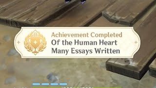 Of the Human Heart Many Essays Written Chasm Achievement Genshin Impact 26 [upl. by Esilehc195]