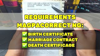 Requirements for Correction of Birth Certificate Marriage Certificate or Death Certificate LCR PSA [upl. by Birdella]