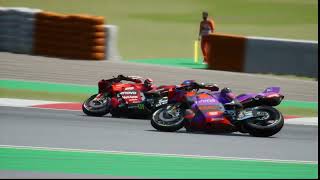 MotoGP  FBAGNAIA OVERTAKES RIDER CRASH [upl. by Beetner]