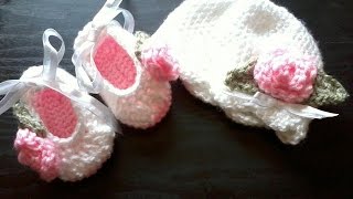 TutorialCrochet baby ballet booties Part 1 [upl. by Debby320]