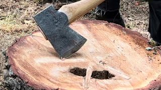 How to split knotty wood with an axe [upl. by Namreh]