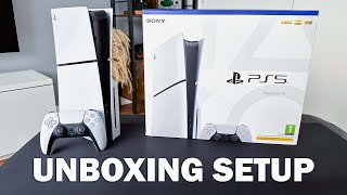 NEW PS5 Slim Unboxing  Setup Review  EVERYTHING YOU NEED TO KNOW [upl. by Elsy]