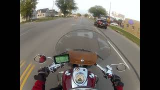 Indian motorcycle leaving bike night riding thru Cedar Rapids Iowa going North [upl. by Sculley174]