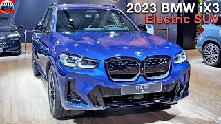 2023 BMW iX3 Electric SUV  FIRST LOOK Interior Exterior Auto Expo Brussels [upl. by Imeka]