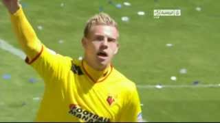 Matěj Vydra scores wonder goal vs Leicester City 120513 [upl. by Ahsilem]