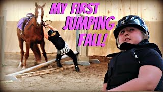 FIRST FALL JUMPING MY HORSE Day 143 052318 [upl. by Ytinav849]