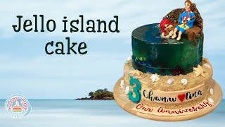 Island cake tutorial Jello island cakelittle mermaid cakeocean theme cake [upl. by Monroe]