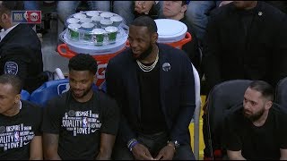 LeBron James and Lakers Bench React To Draymond Green Getting Ejected In 2Q [upl. by Attenrad917]