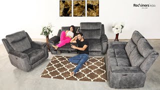 Two Seater Extra large Recliner sofa Set  Best Motorized Recliner sofa recliner [upl. by Anekam]