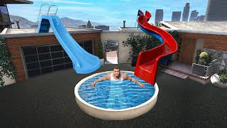 Franklin Bought Water Slide In GTA 5 [upl. by Daub]