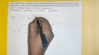 A sonometer wire of length 15 m is made of steel  Waves  Physics [upl. by Auqkinahs]