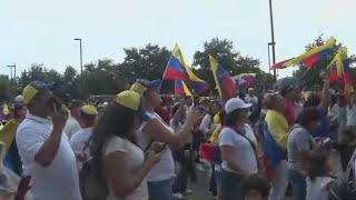 Venezuelan community gathered in Houston to watch election results [upl. by Anyotal441]