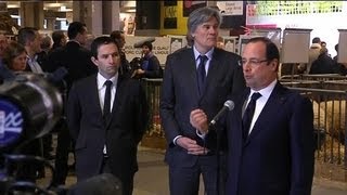 Salon de lagriculture  Hollande promet un soutien quotexceptionnelquot aux producteurs laitiers  2302 [upl. by Atiluap]