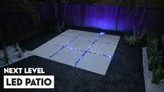 How I took my patio to the next level  Concrete patio with LED [upl. by Refanej502]